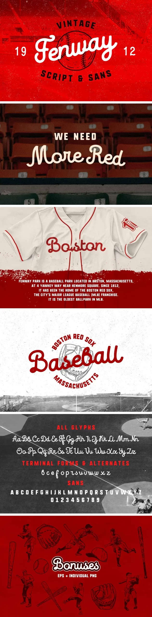 Boston, Baseball Script font