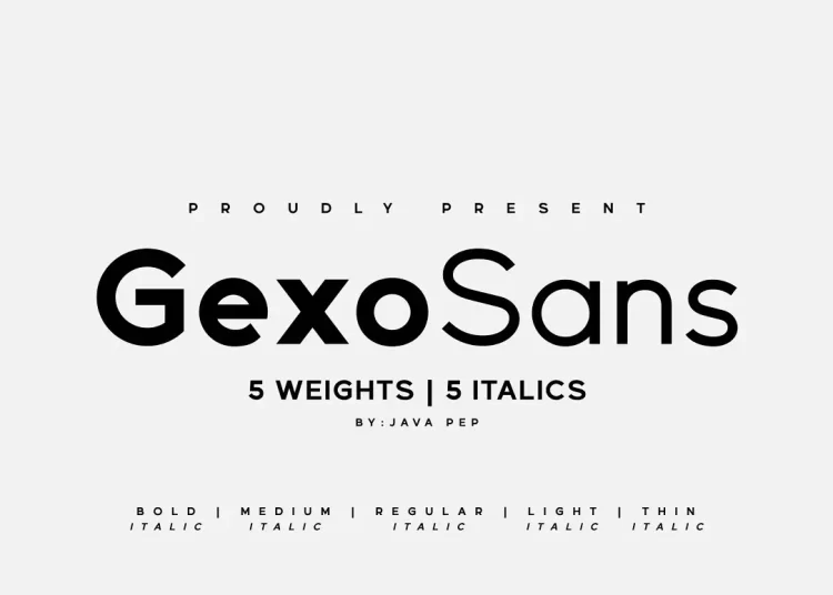 Gexo Sans Serif Font Free Download Basic