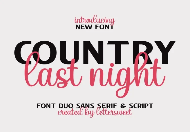 Country Last Night Font Free Download Handwritten