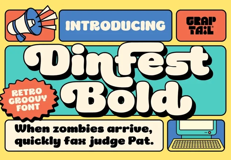 Dinfest Bold Font Free Download Retro
