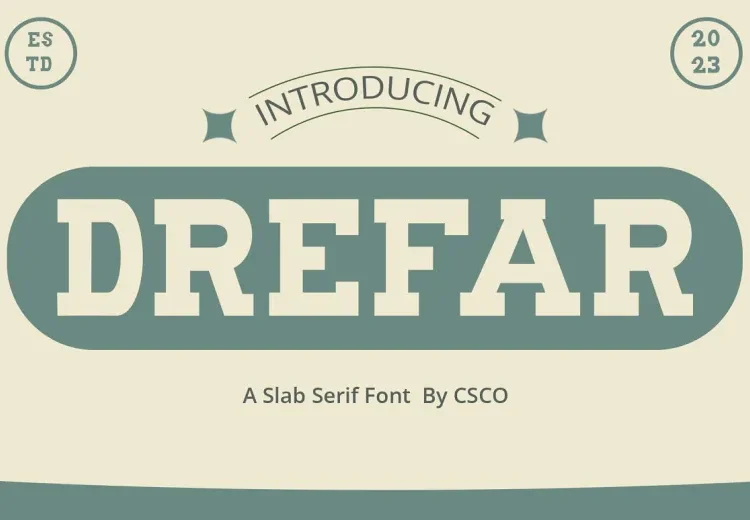 Drefar Font Free Download Slab Serif
