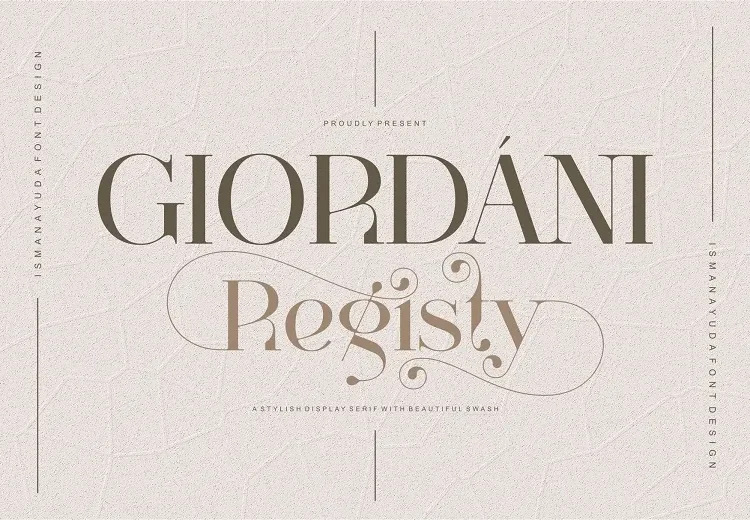 Giordani Registy Font Free Download Serif