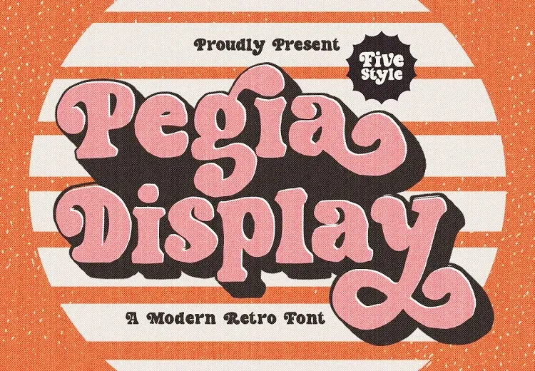 Pegia Display Font Family Free Download Retro