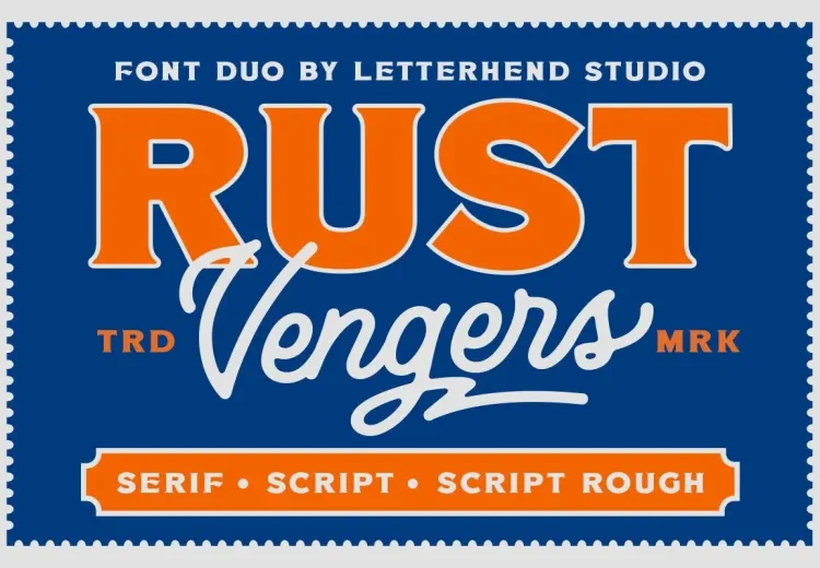 Rust Vengers Font Duo Free Download Display