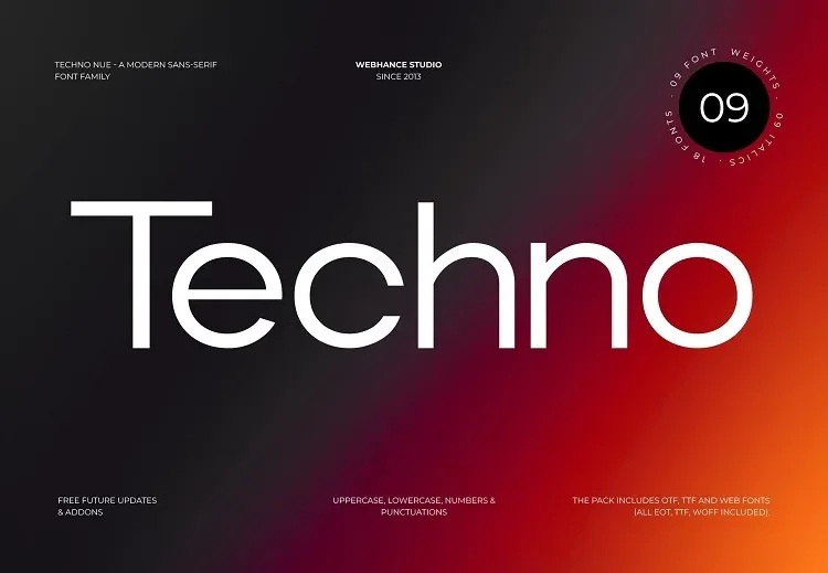 Techno Nue Font Family Free Download Sans Serif