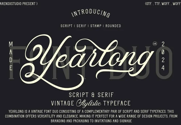 Yearlong Font Free Download Calligraphy