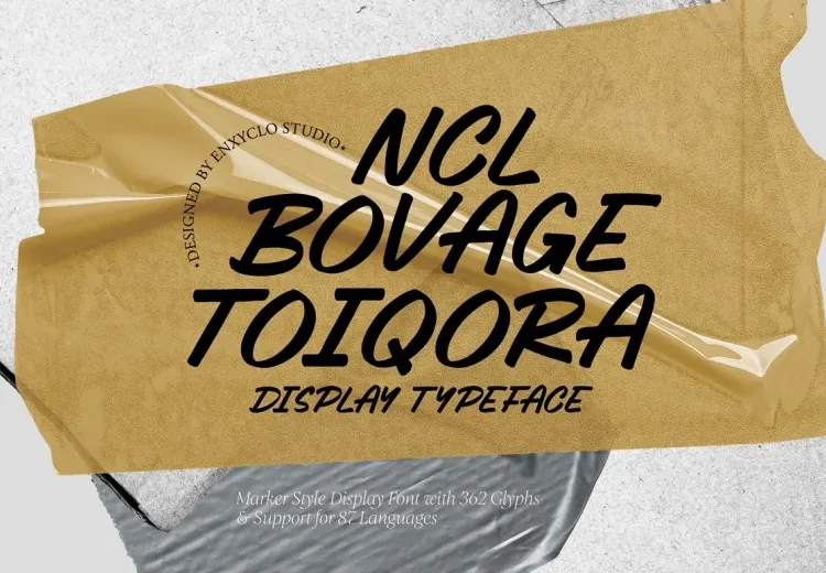 NCL Bovage Toiqora Font Free Download Display