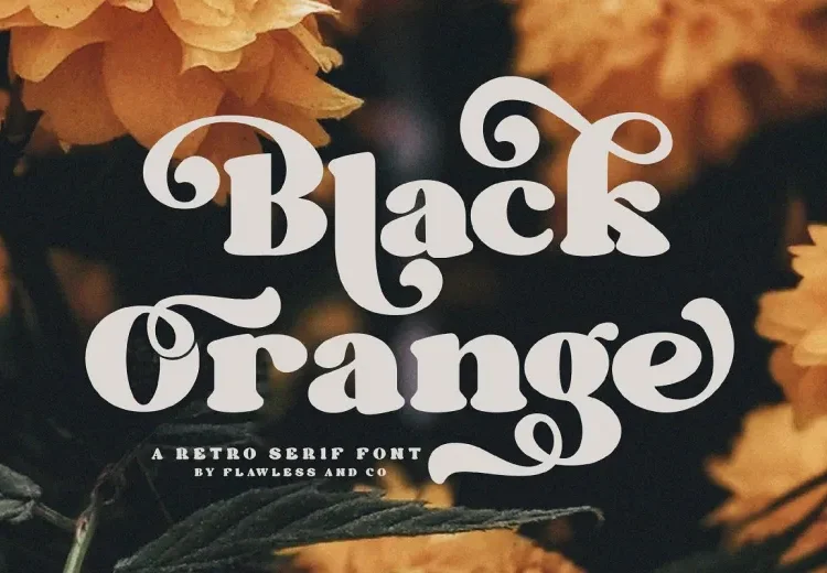 Black Orange Font Free Download Serif