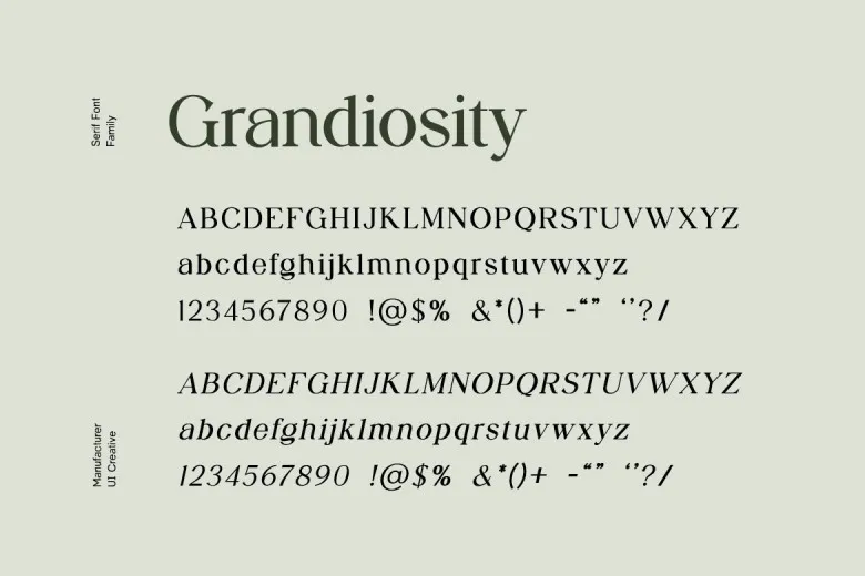 Grandiosity Font Free Download Serif