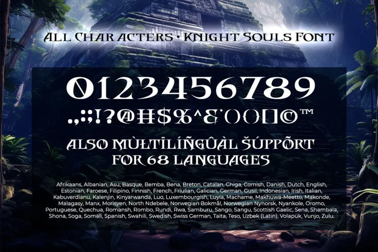 Knight Souls Font Free Download Display