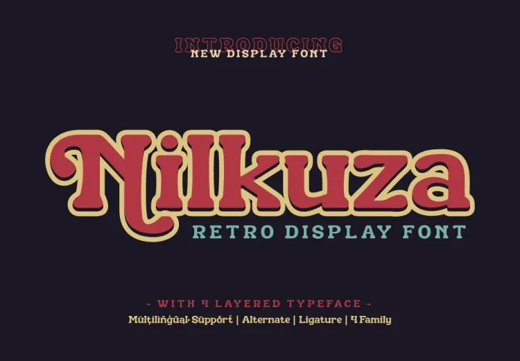 Nilkuza Font Free Download Display