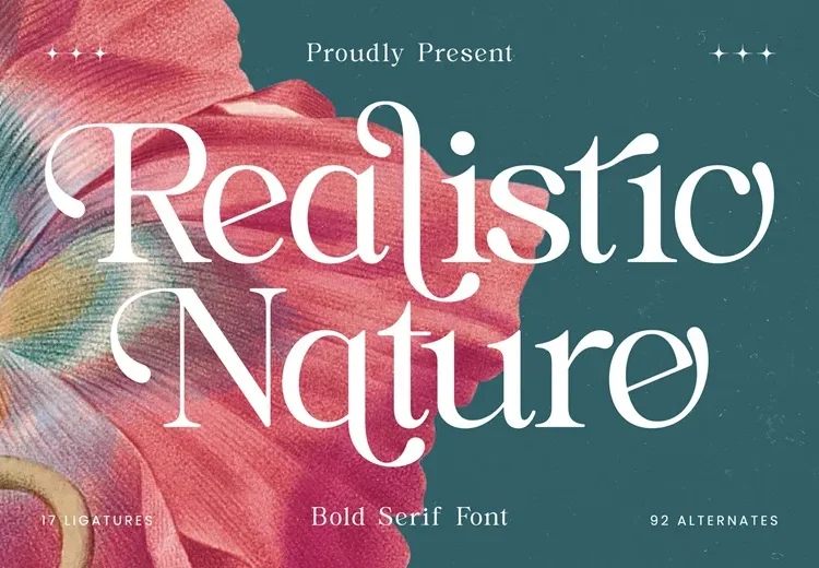 Realistic Nature Font Free Download Serif