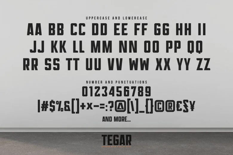 Tegar Font Free Download Display