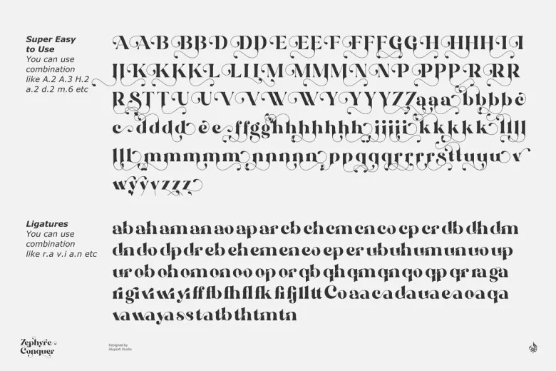 Zephyre Conquer Font Free Download Serif